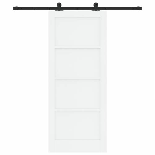 Klizna vrata s setom okova Bijela 83x202 cm Čvrsta drva bor Cijena