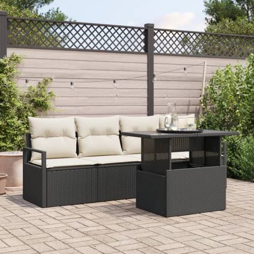 set vrtnih sofa s jastucima crni poli ratan Cijena