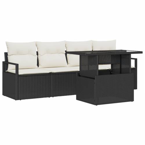 set vrtnih sofa s jastucima crni poli ratan Cijena