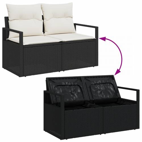set vrtnih sofa s jastucima crni poli ratan Cijena