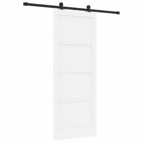 klizna vrata s hardverskim setom Bijela 83x211 cm Čvrsto drvo Bor Cijena