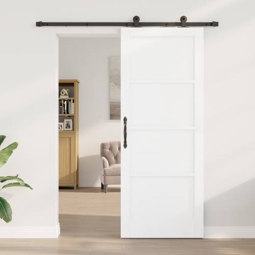 klizna vrata s hardverskim setom Bijela 83x211 cm Čvrsto drvo Bor Cijena