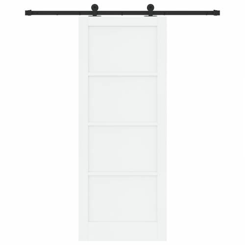 klizna vrata s hardverskim setom Bijela 83x211 cm Čvrsto drvo Bor Cijena