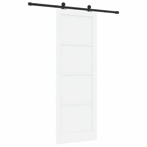 Klizna vrata s setom hardvera Bijela 83x232 cm Čvrsti drvo Bor Cijena