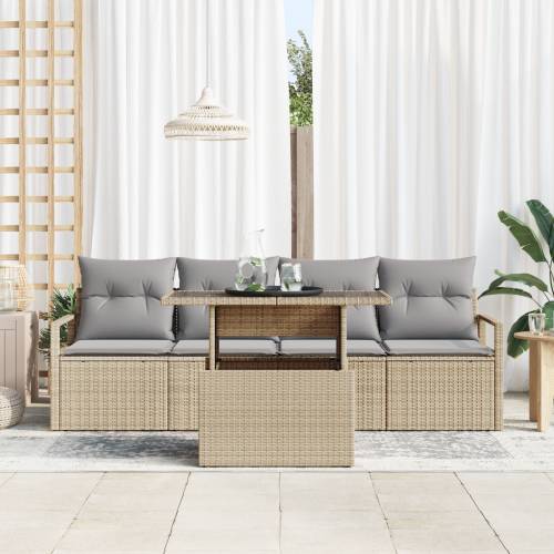 set vrtnih sofa sa jastučićima Bež Poli Ratan Cijena