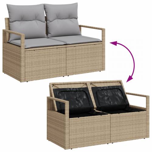 set vrtnih sofa sa jastučićima Bež Poli Ratan Cijena
