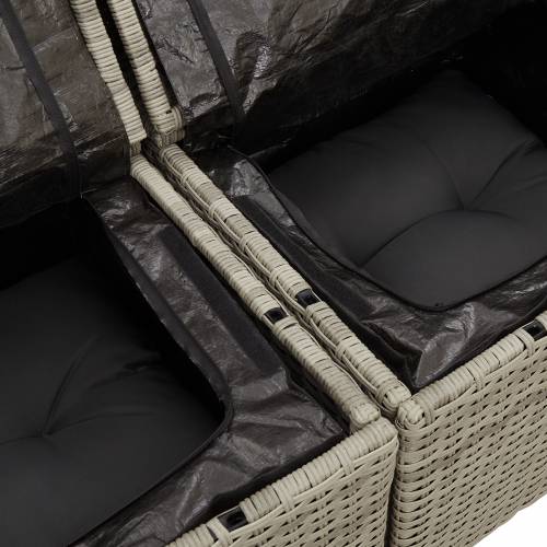 Vrtna garnitura - 5-dijelni set vrtnih sofa s jastučićima svijetlo siva poli ratan Cijena