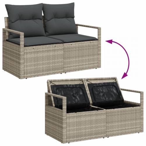 Vrtna garnitura - 5-dijelni set vrtnih sofa s jastučićima svijetlo siva poli ratan Cijena