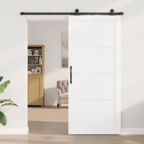 klizna vrata sa setom hardvera Bijela 93x211 cm Od čvrstog drveta bor Cijena