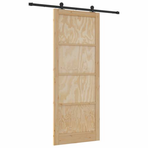 klizna vrata s kompletnim setom opreme 93x232 cm od čvrste borovine Cijena