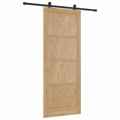klizna vrata s kompletnim setom opreme 93x232 cm od čvrste borovine Cijena