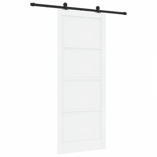 klizna vrata s setom pribora bijela 93x232 cm od čvrstog drva borovine Cijena