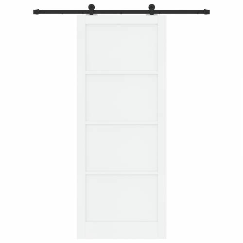 klizna vrata s setom pribora bijela 93x232 cm od čvrstog drva borovine Cijena