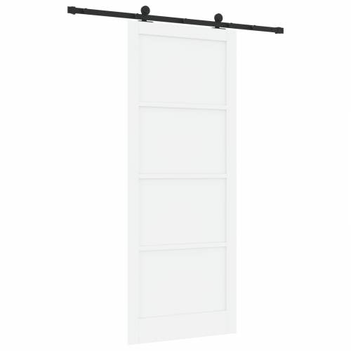 klizna vrata s setom pribora bijela 93x232 cm od čvrstog drva borovine Cijena