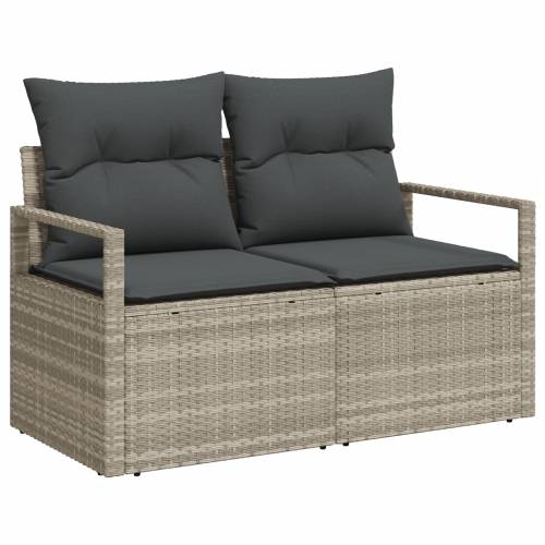 Vrtna garnitura - 10-dijelni set vrtnih sofa s jastučićima svjetlosiva poli ratan Cijena