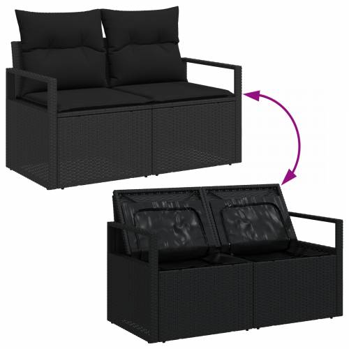 10-delni set sofa za vrt s jastučićima crna poli ratan Cijena