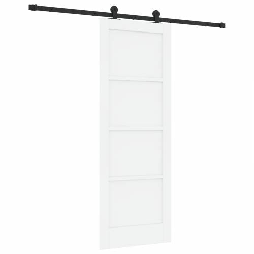 klizna vrata s hardverom, bijela, 73.5x198.5 cm, čvrsta od drva bora Cijena