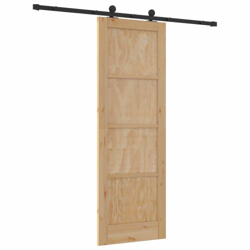 Klizna vrata s montažnim setom 73.5x211 cm od čvrste borovine Cijena