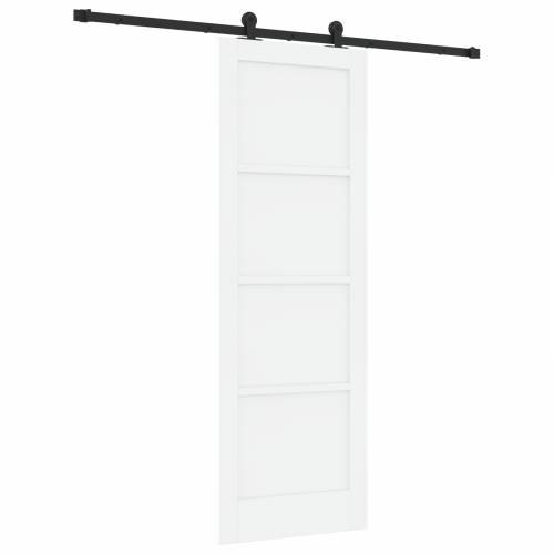 Klizna vrata s setom hardvera Bijela 73.5x211 cm Čvrsto drvo bor Cijena