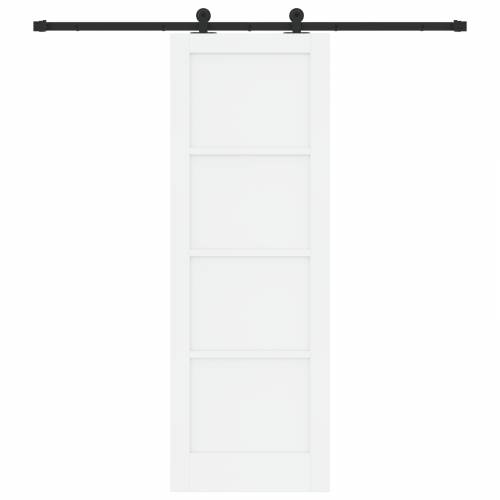 Klizna vrata s setom hardvera Bijela 73.5x211 cm Čvrsto drvo bor Cijena
