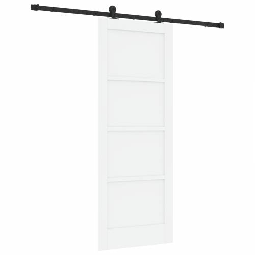 Klizna vrata s setom hardvera bijela 78x202 cm od masivnog drva bor Cijena