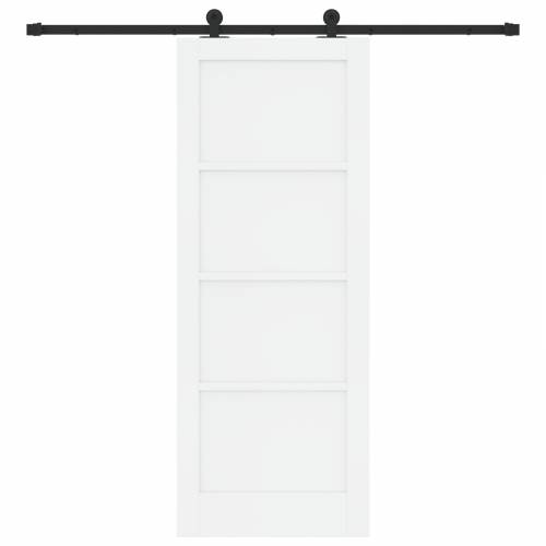 Klizna vrata s setom hardvera bijela 78x202 cm od masivnog drva bor Cijena