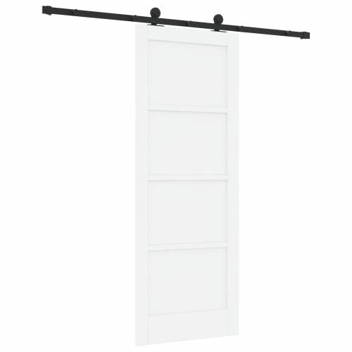 Klizna vrata s setom hardvera bijela 78x202 cm od masivnog drva bor Cijena