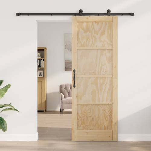 klizna vrata s setom hardvera 78x211 cm od čvrstog borovog drveta Cijena