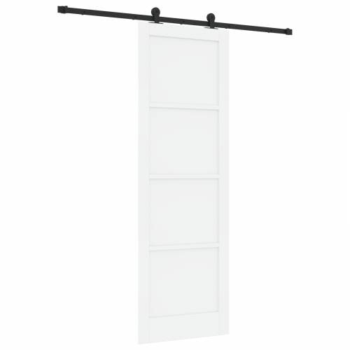Klizna vrata s hardverskim setom bijela 78x232 cm od čvrstog borovog drva Cijena