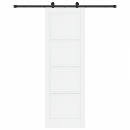 Klizna vrata s hardverskim setom bijela 78x232 cm od čvrstog borovog drva Cijena