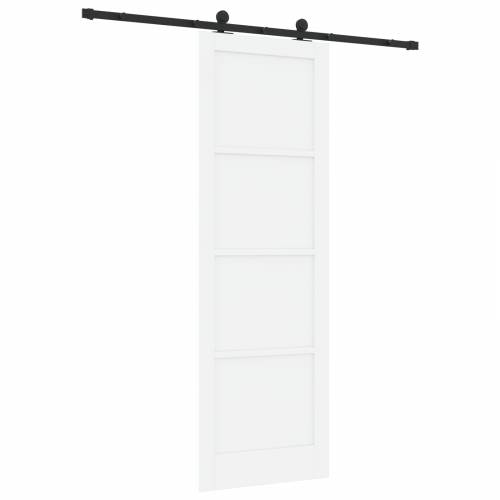 Klizna vrata s hardverskim setom bijela 78x232 cm od čvrstog borovog drva Cijena