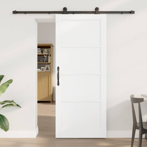 Klizna vrata s setom hardvera bijela 83x202 cm drvo bor Cijena