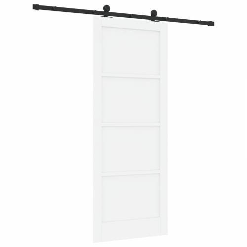 Klizna vrata s setom hardvera bijela 83x211 cm čvrsto drvo bor Cijena