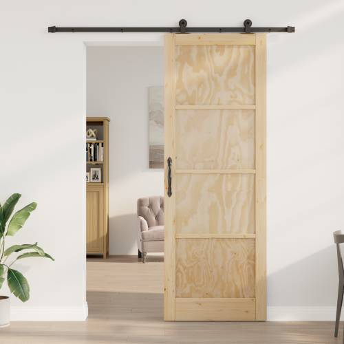 Klizna vrata s setom hardvera 83x232 cm Čvrsto drvo bor Cijena