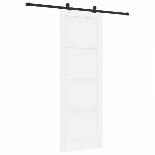 klizna vrata s kompletnim setom bijelih 83x232 cm od čvrstog drveta bor Cijena
