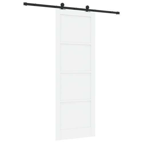 klizna vrata s kompletnim setom bijelih 83x232 cm od čvrstog drveta bor Cijena