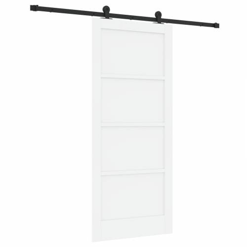 klizna vrata s setom hardvera Bijela 86x198.5 cm Čvrsto drvo bor Cijena