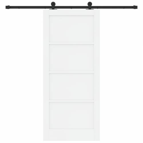 klizna vrata s setom hardvera Bijela 86x198.5 cm Čvrsto drvo bor Cijena