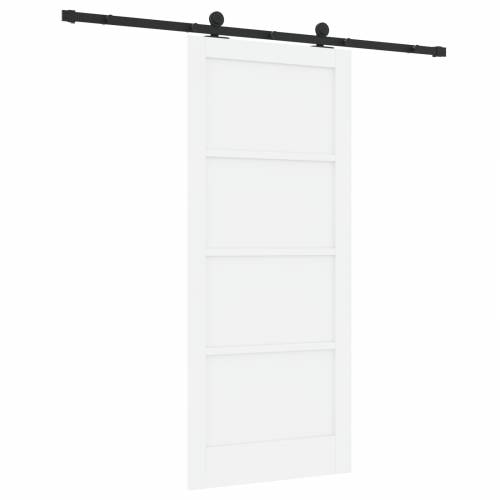 klizna vrata s setom hardvera Bijela 86x198.5 cm Čvrsto drvo bor Cijena