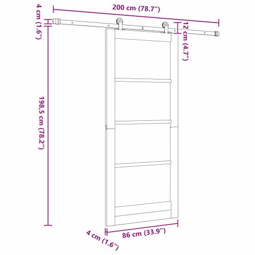 klizna vrata s setom hardvera Bijela 86x198.5 cm Čvrsto drvo bor Cijena