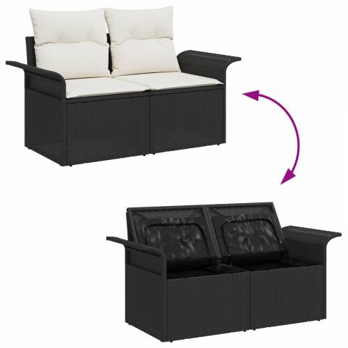Vrtna garnitura - 7-dijelni set vrtnih sofa s Jastucima Crni Poli Ratan Cijena
