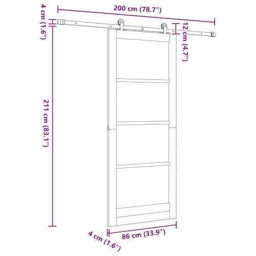 klizna vrata s setom hardvera bijela 86x211 cm čvrsto drvo bor Cijena