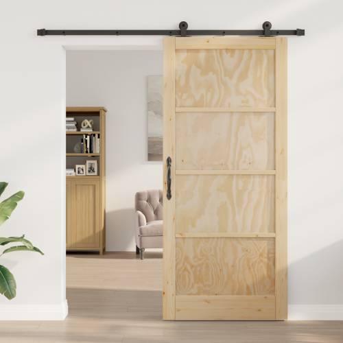klizna vrata s setom hardvera 93x211 cm od čvrstog bora Cijena