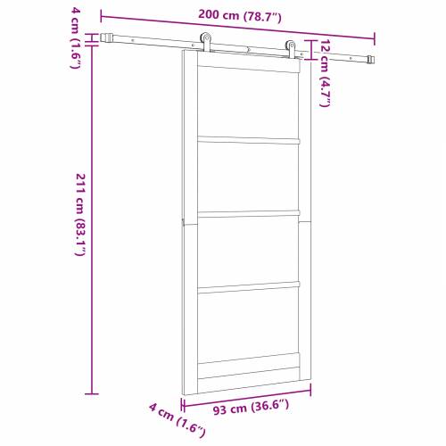 klizna vrata s setom hardvera 93x211 cm od čvrstog bora Cijena
