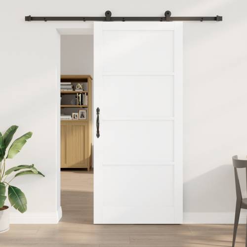 klizna vrata s setom hardvera Bijela 93x211 cm Čvrsta borovina Cijena