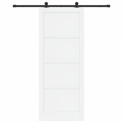 Klizna vrata bijela 93x232 cm od punog drveta bor Cijena