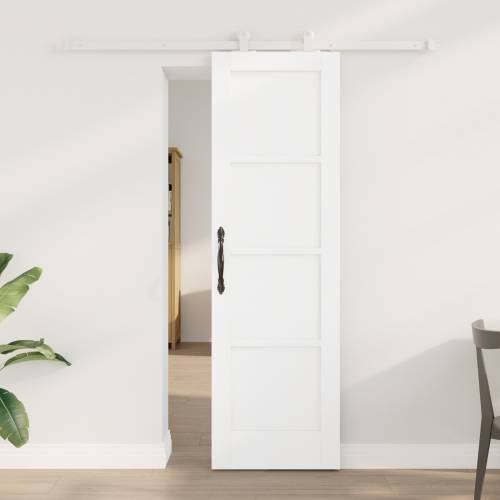Klizna vrata s setom za montažu Bijela 61x198,5 cm Puno drvo bor Cijena