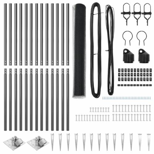 Set ograde Set od 2 Siva Čelik, PVC 25 x 1.2 m Izdržljivo Cijena