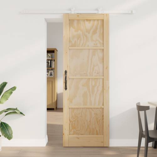 Klizna vrata sa setom hardvera 73,5x211 cm od punog borovog drva Cijena
