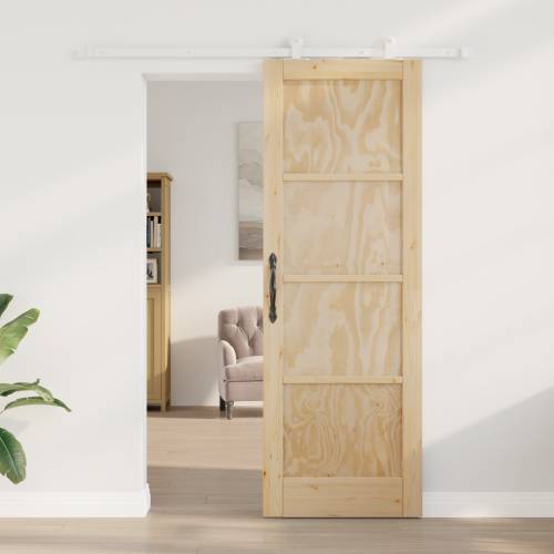 Klizna vrata sa setom hardvera 73,5x211 cm od punog borovog drva Cijena